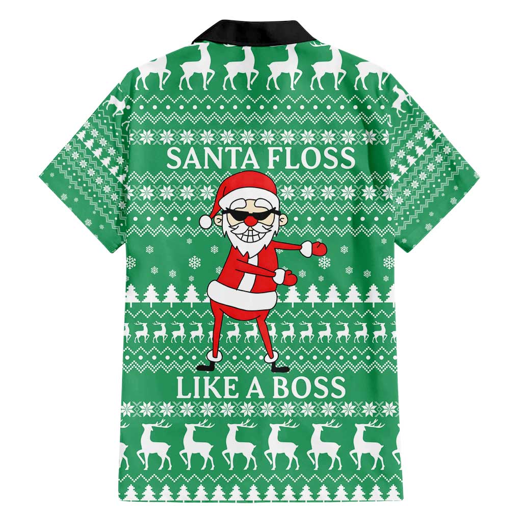 Funny Santa Claus Christmas Family Matching Short Sleeve Bodycon Dress and Hawaiian Shirt Xmas Holiday Patterns - Wonder Print Shop