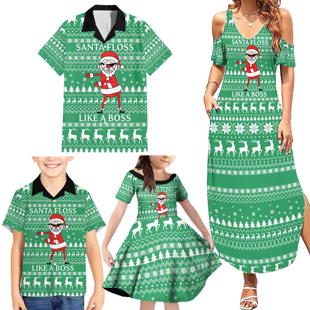 Funny Santa Claus Christmas Family Matching Summer Maxi Dress and Hawaiian Shirt Xmas Holiday Patterns - Wonder Print Shop