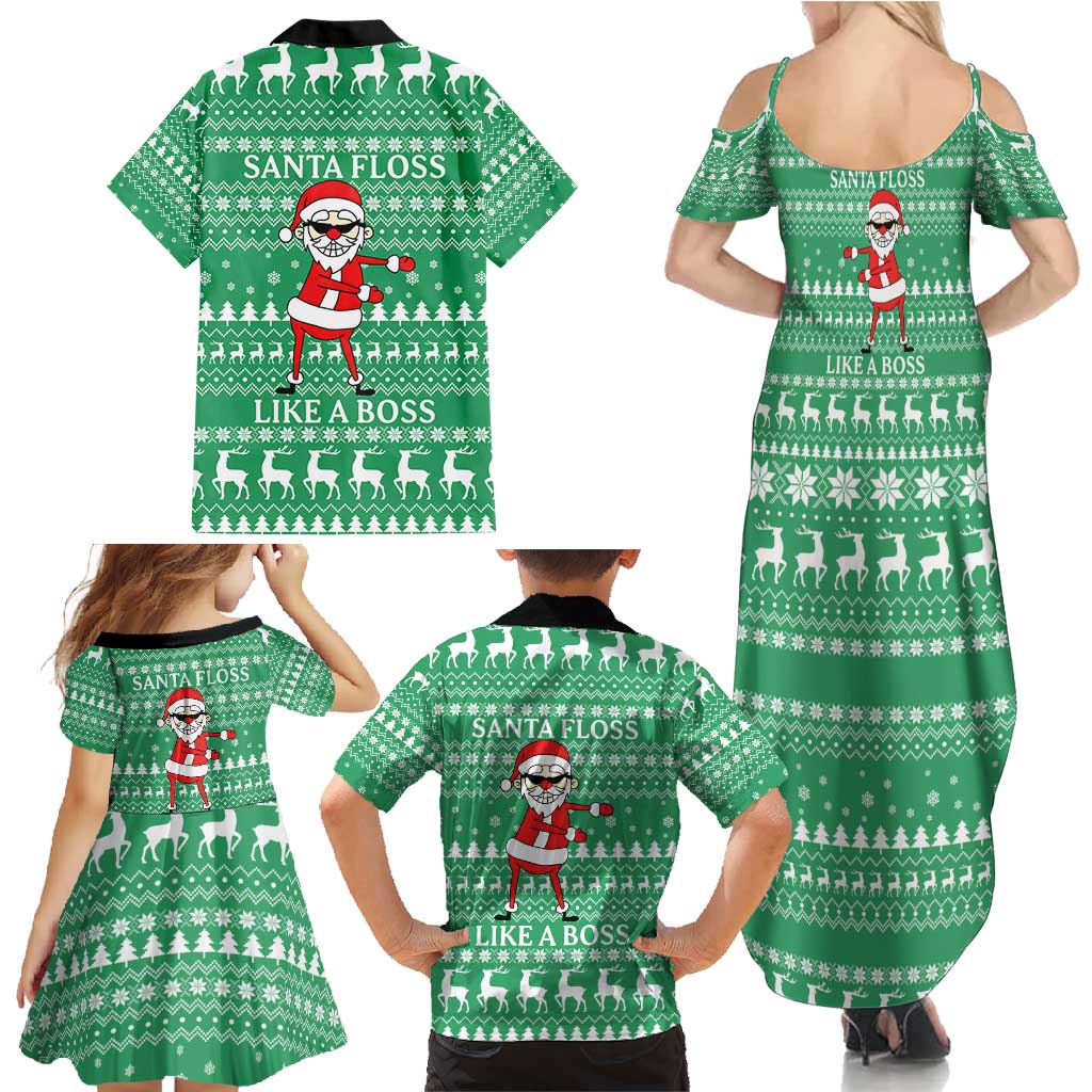 Funny Santa Claus Christmas Family Matching Summer Maxi Dress and Hawaiian Shirt Xmas Holiday Patterns - Wonder Print Shop