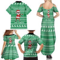 Funny Santa Claus Christmas Family Matching Summer Maxi Dress and Hawaiian Shirt Xmas Holiday Patterns - Wonder Print Shop