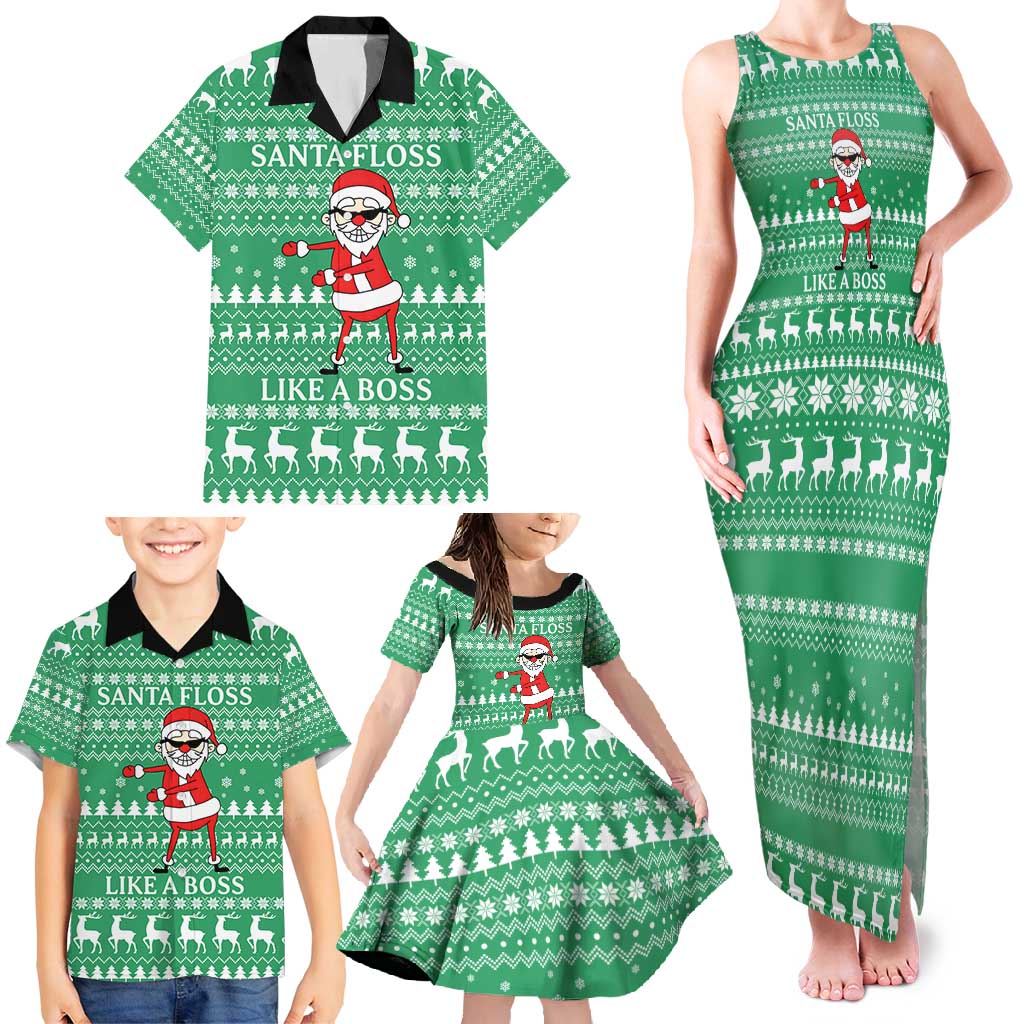 Funny Santa Claus Christmas Family Matching Tank Maxi Dress and Hawaiian Shirt Xmas Holiday Patterns - Wonder Print Shop