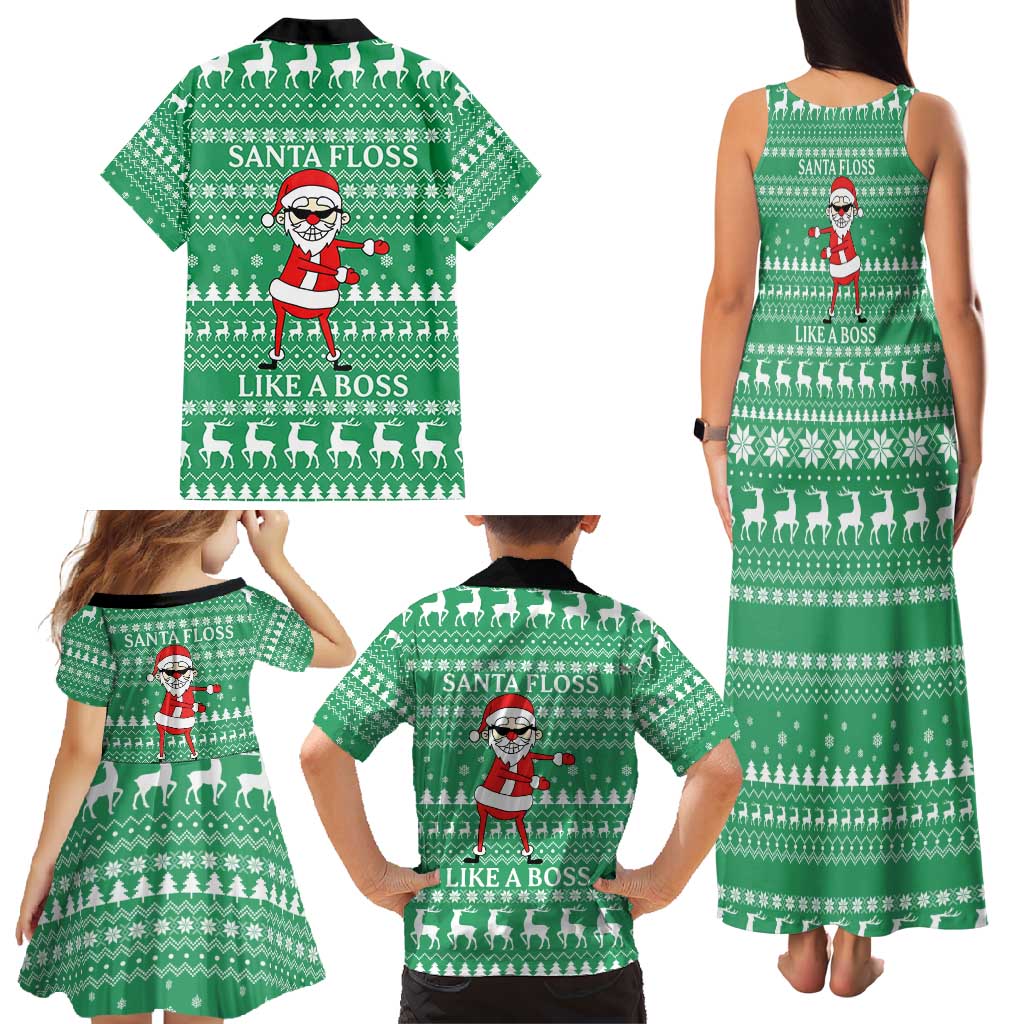 Funny Santa Claus Christmas Family Matching Tank Maxi Dress and Hawaiian Shirt Xmas Holiday Patterns - Wonder Print Shop