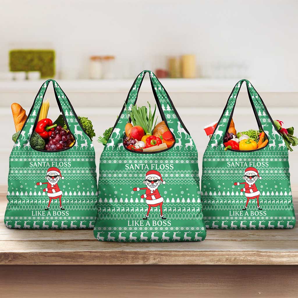 Funny Santa Claus Christmas Grocery Bag Xmas Holiday Patterns - Wonder Print Shop