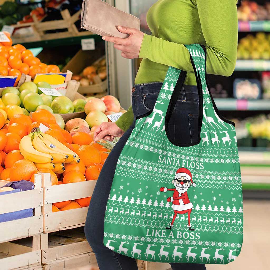 Funny Santa Claus Christmas Grocery Bag Xmas Holiday Patterns - Wonder Print Shop