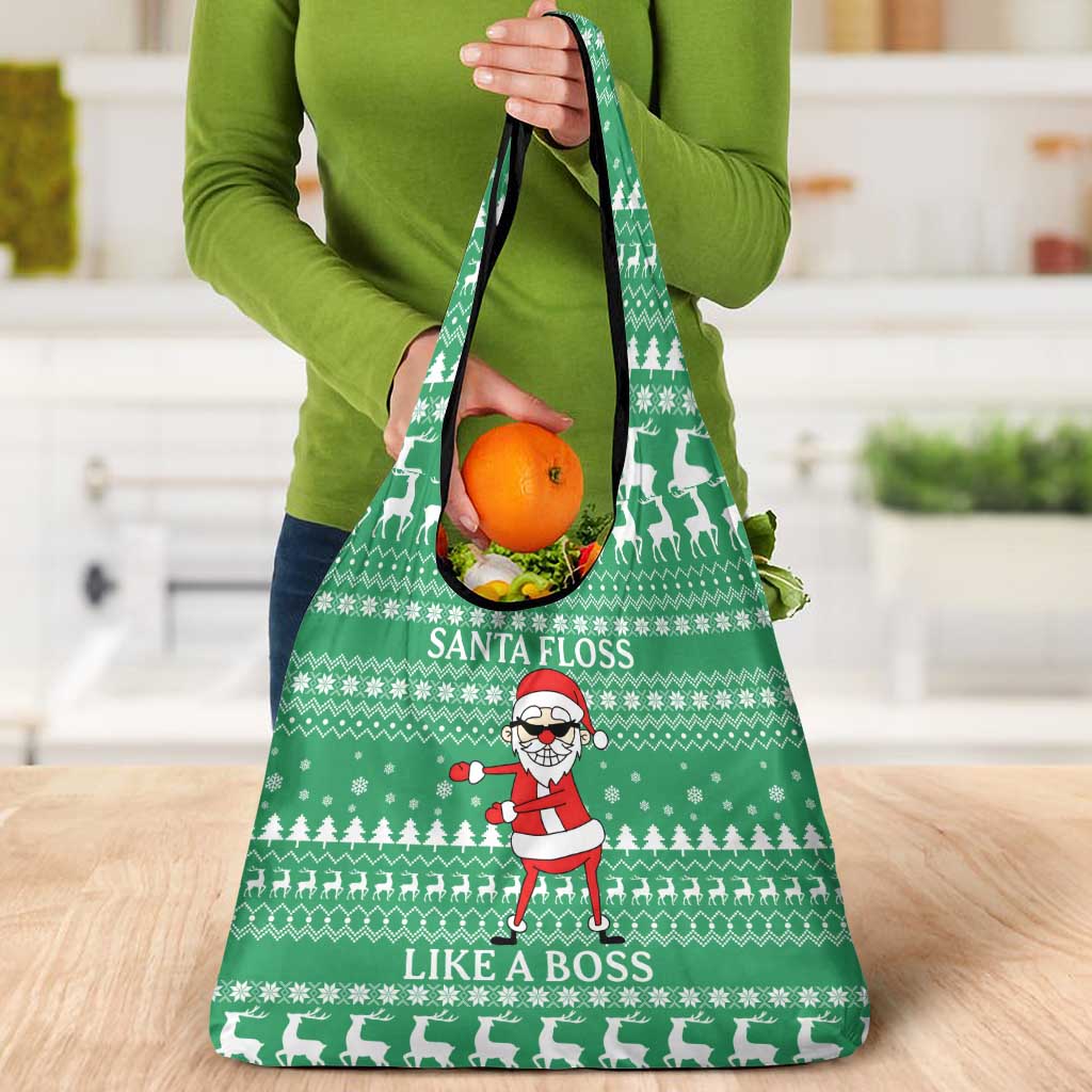Funny Santa Claus Christmas Grocery Bag Xmas Holiday Patterns - Wonder Print Shop
