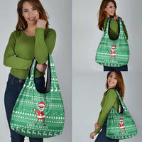 Funny Santa Claus Christmas Grocery Bag Xmas Holiday Patterns - Wonder Print Shop