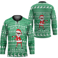 Funny Santa Claus Christmas Hockey Jersey Xmas Holiday Patterns - Wonder Print Shop