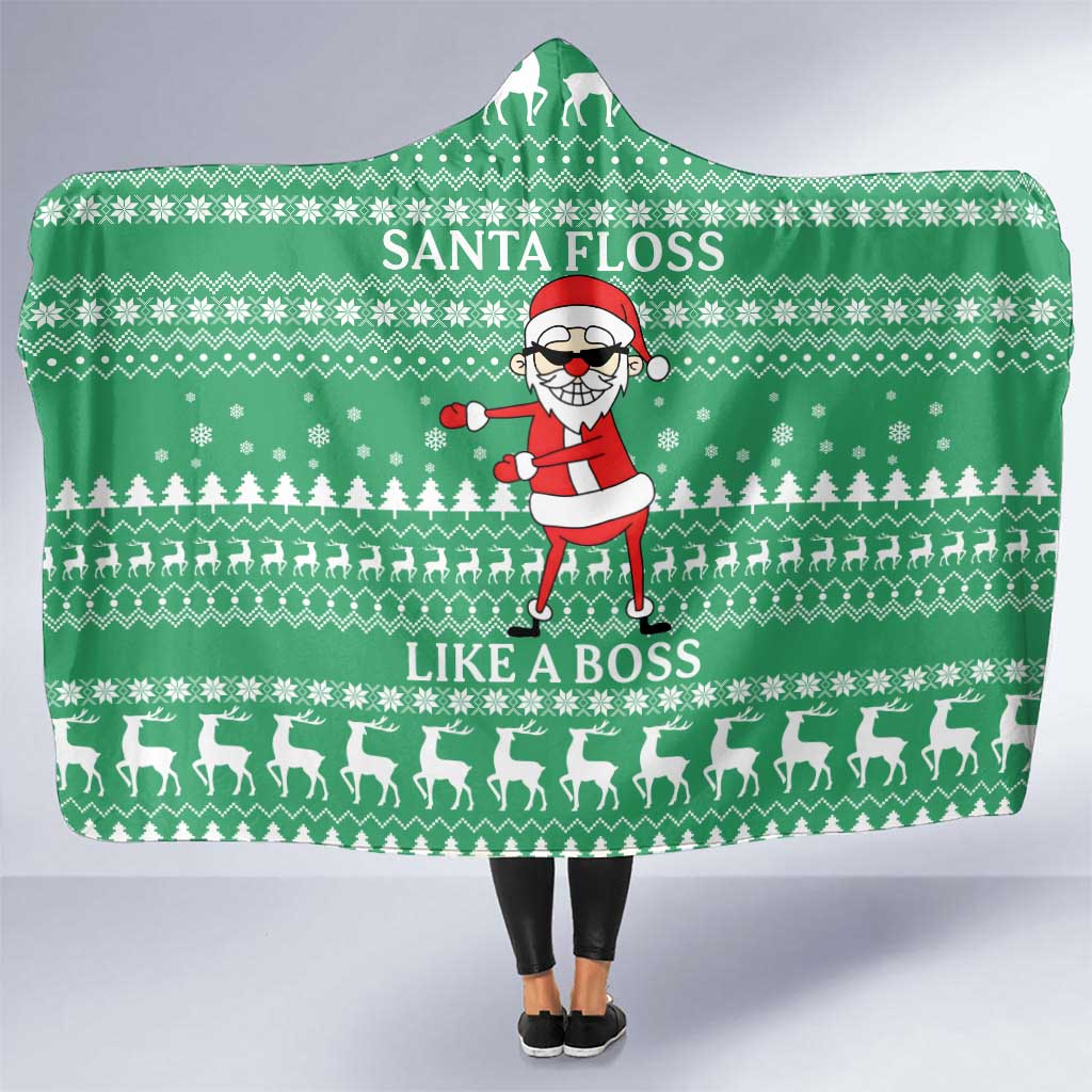 Funny Santa Claus Christmas Hooded Blanket Xmas Holiday Patterns - Wonder Print Shop