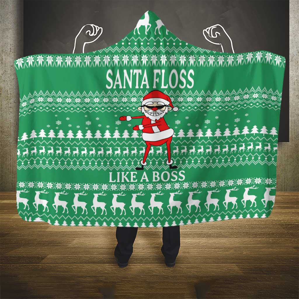 Funny Santa Claus Christmas Hooded Blanket Xmas Holiday Patterns - Wonder Print Shop