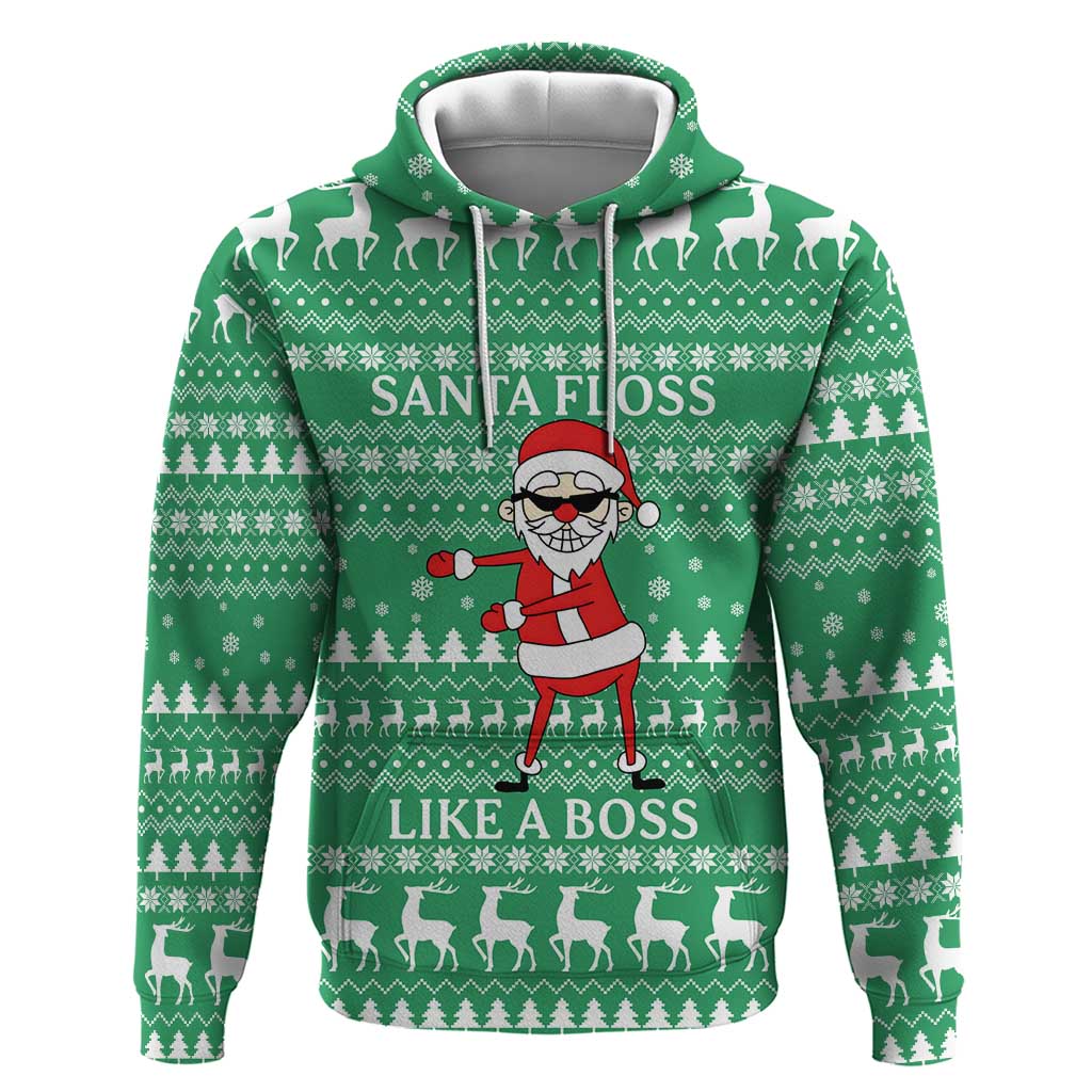 Funny Santa Claus Christmas Hoodie Xmas Holiday Patterns - Wonder Print Shop