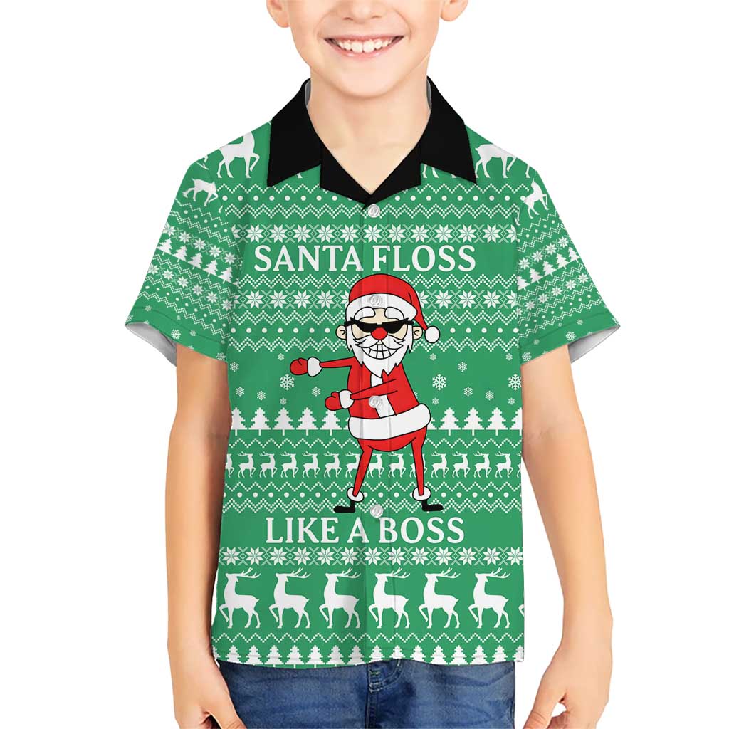 Funny Santa Claus Christmas Kid Hawaiian Shirt Xmas Holiday Patterns - Wonder Print Shop
