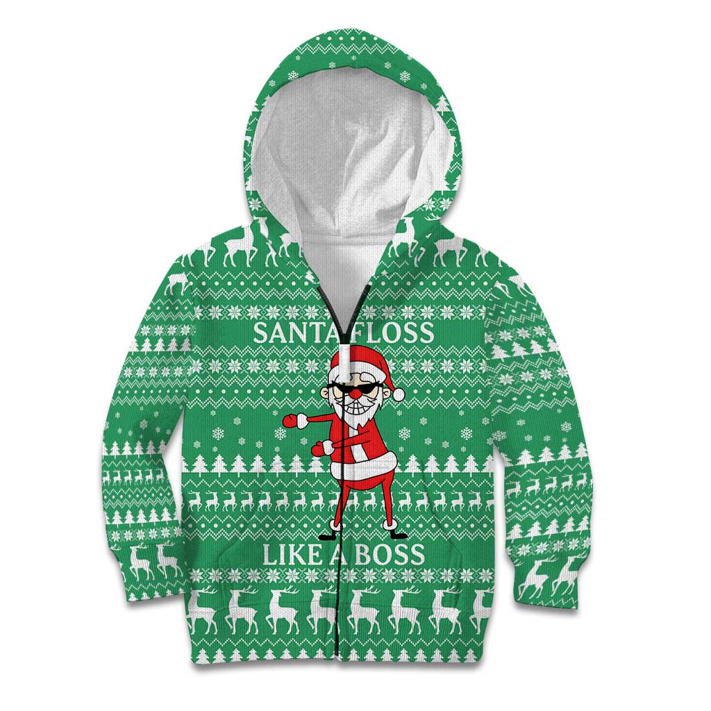 Funny Santa Claus Christmas Kid Hoodie Xmas Holiday Patterns - Wonder Print Shop