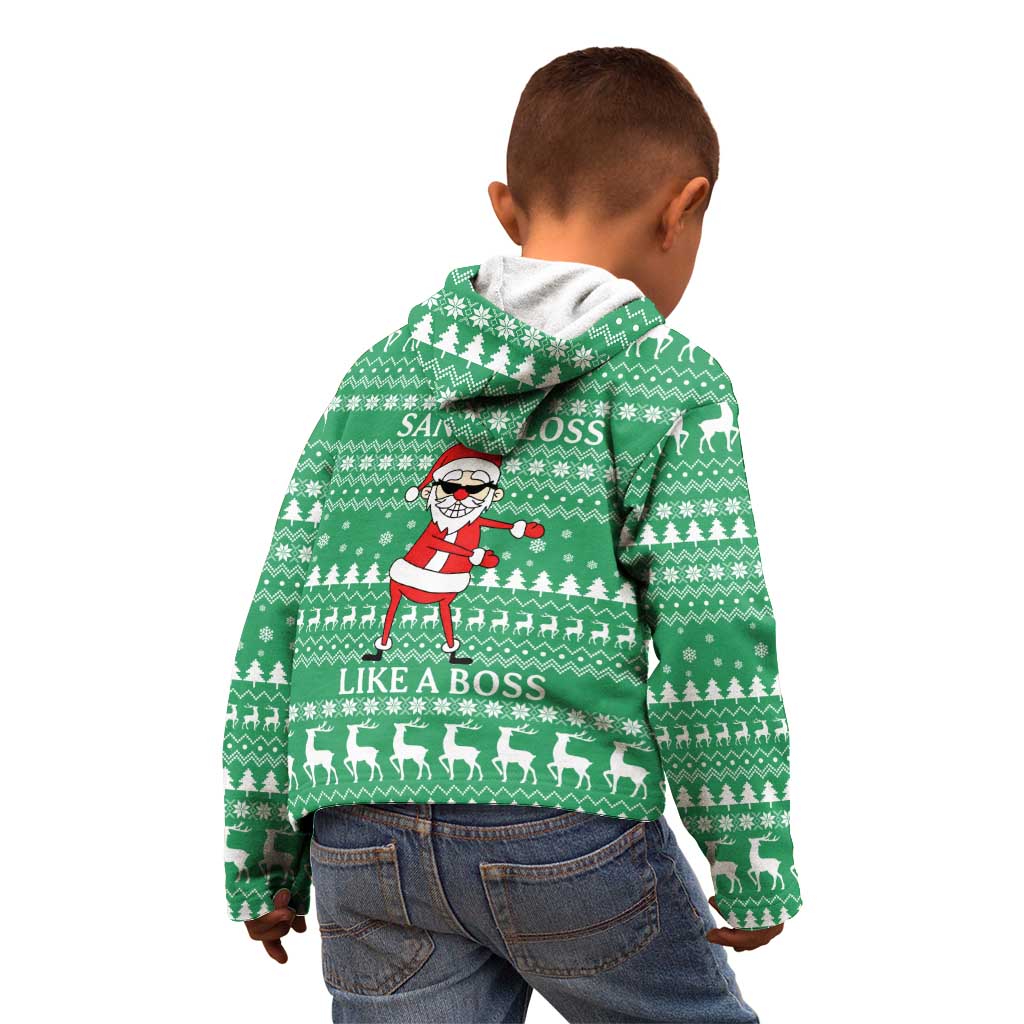 Funny Santa Claus Christmas Kid Hoodie Xmas Holiday Patterns - Wonder Print Shop