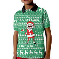 Funny Santa Claus Christmas Kid Polo Shirt Xmas Holiday Patterns - Wonder Print Shop