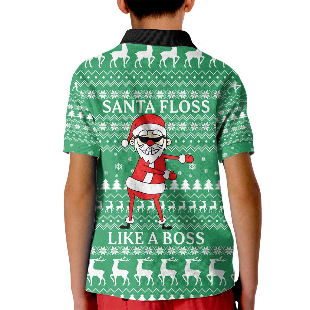 Funny Santa Claus Christmas Kid Polo Shirt Xmas Holiday Patterns - Wonder Print Shop