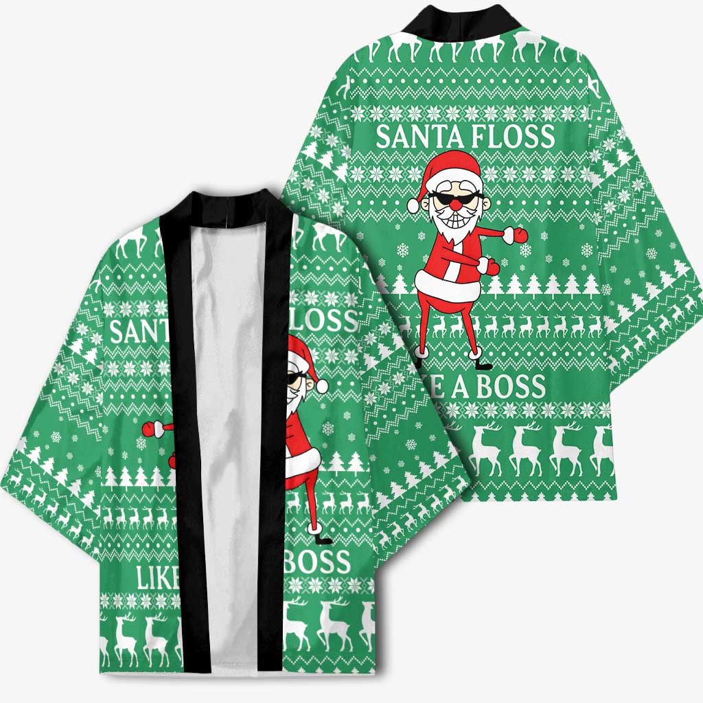 Funny Santa Claus Christmas Kimono Xmas Holiday Patterns - Wonder Print Shop
