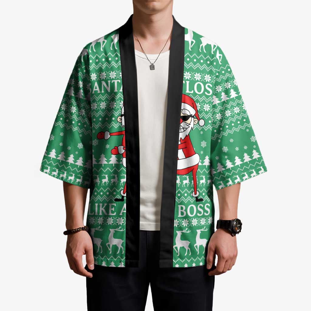 Funny Santa Claus Christmas Kimono Xmas Holiday Patterns - Wonder Print Shop