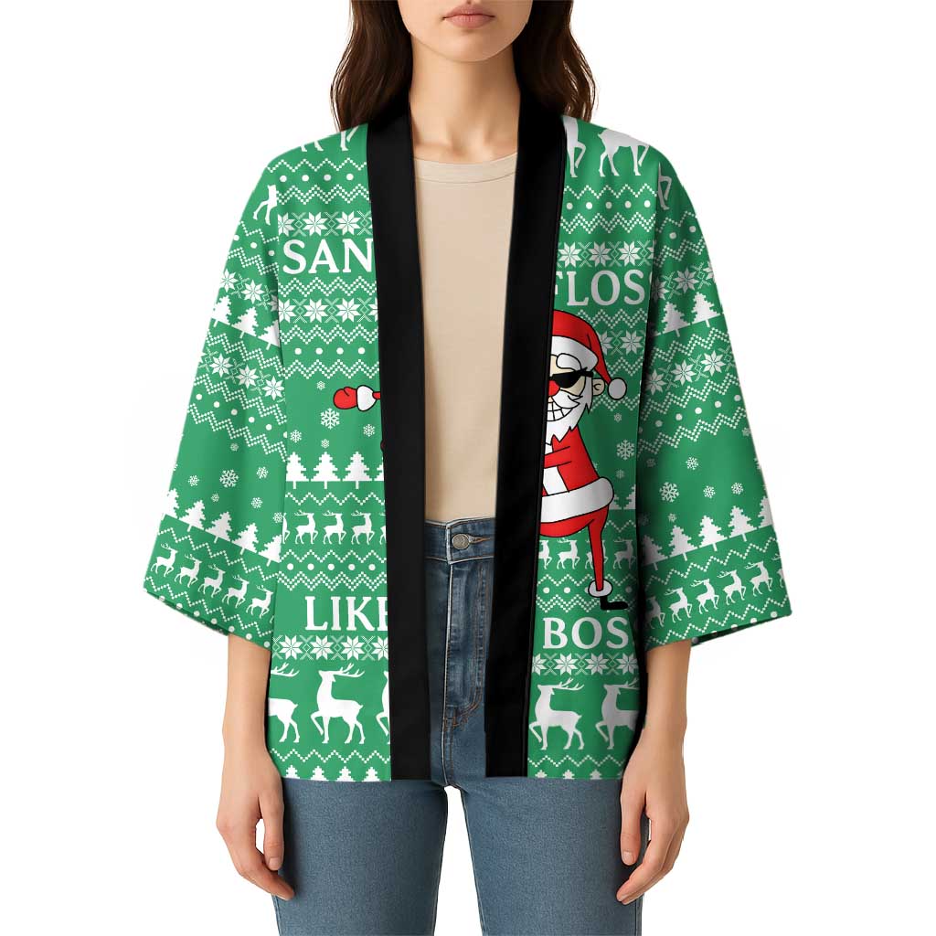 Funny Santa Claus Christmas Kimono Xmas Holiday Patterns - Wonder Print Shop
