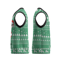 Funny Santa Claus Christmas Knitted V-Neck Vest Xmas Holiday Patterns - Wonder Print Shop
