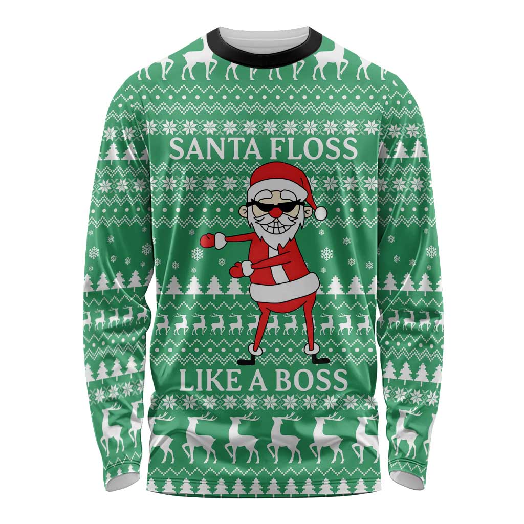 Funny Santa Claus Christmas Long Sleeve Shirt Xmas Holiday Patterns - Wonder Print Shop