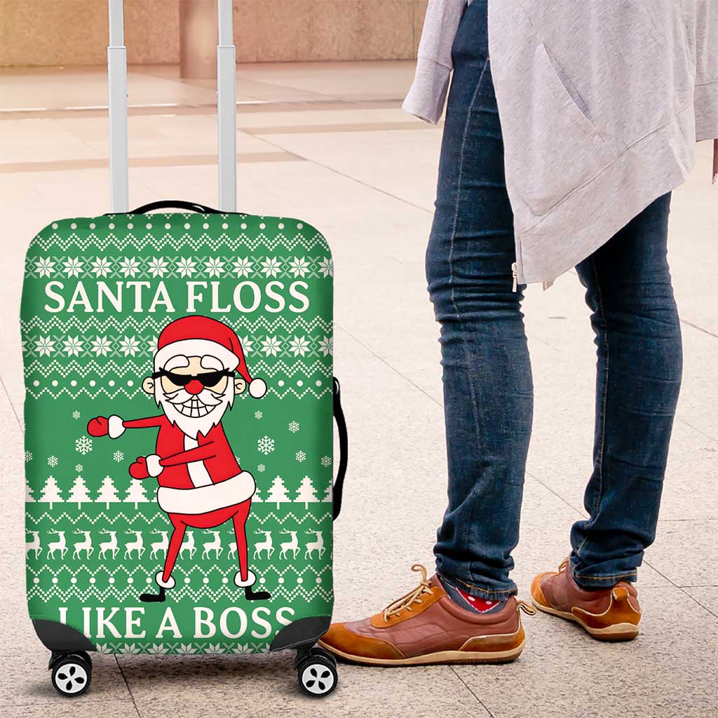 Funny Santa Claus Christmas Luggage Cover Xmas Holiday Patterns - Wonder Print Shop