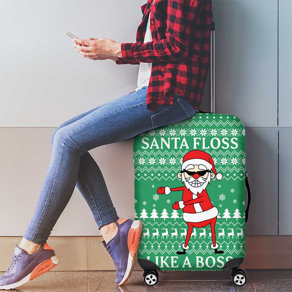 Funny Santa Claus Christmas Luggage Cover Xmas Holiday Patterns - Wonder Print Shop