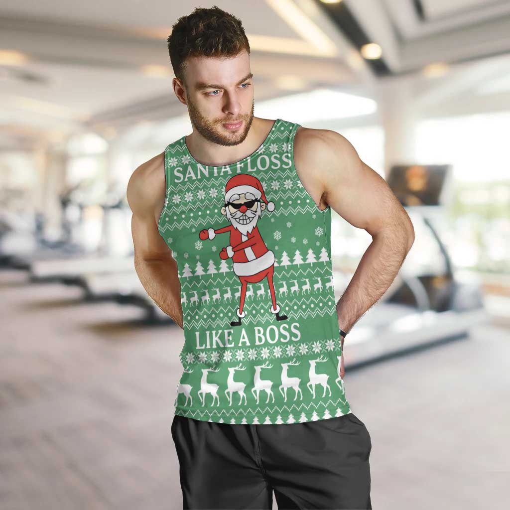Funny Santa Claus Christmas Men Tank Top Xmas Holiday Patterns - Wonder Print Shop