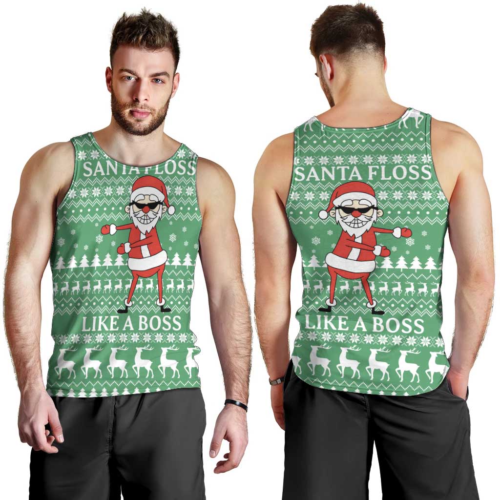 Funny Santa Claus Christmas Men Tank Top Xmas Holiday Patterns - Wonder Print Shop