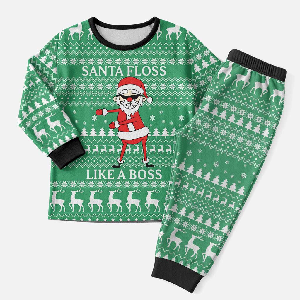 Funny Santa Claus Christmas Pajama Set Xmas Holiday Patterns - Wonder Print Shop
