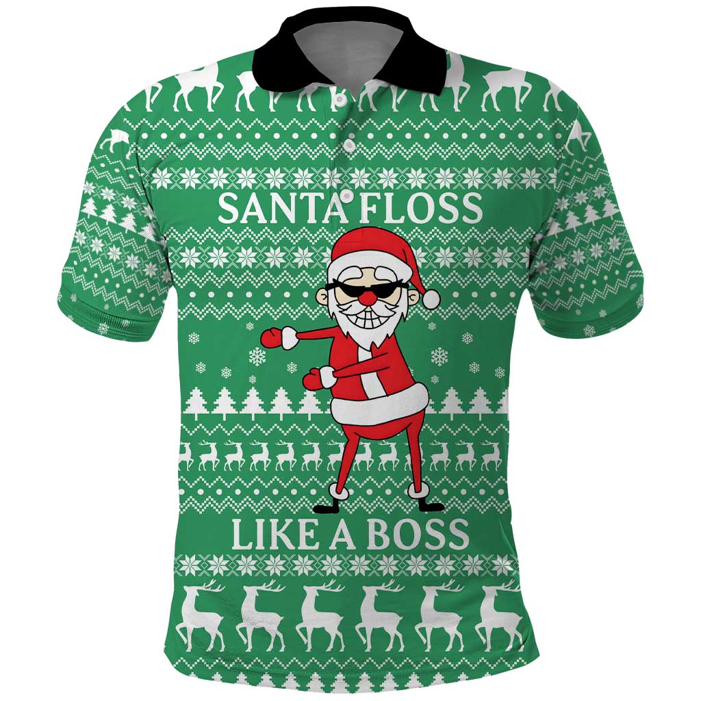 Funny Santa Claus Christmas Polo Shirt Xmas Holiday Patterns - Wonder Print Shop