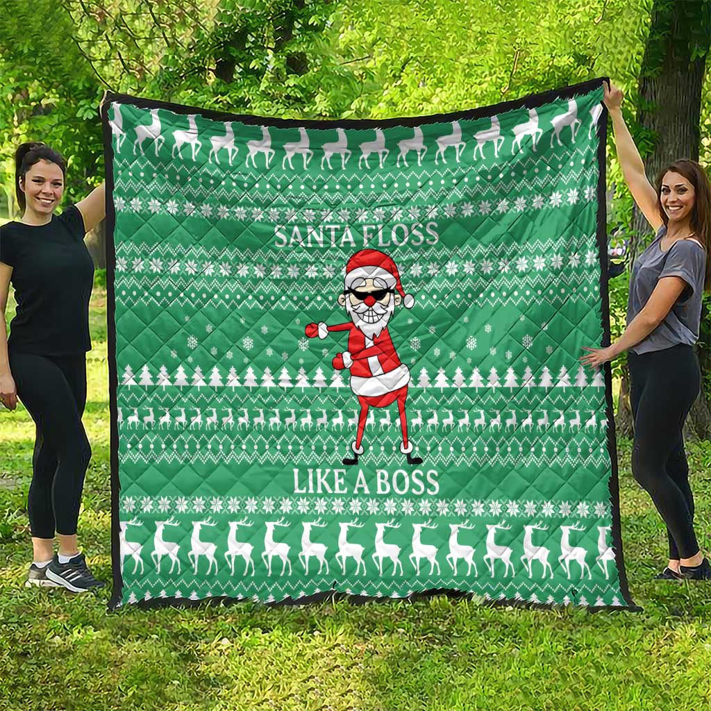 Funny Santa Claus Christmas Quilt Xmas Holiday Patterns - Wonder Print Shop