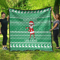 Funny Santa Claus Christmas Quilt Xmas Holiday Patterns - Wonder Print Shop