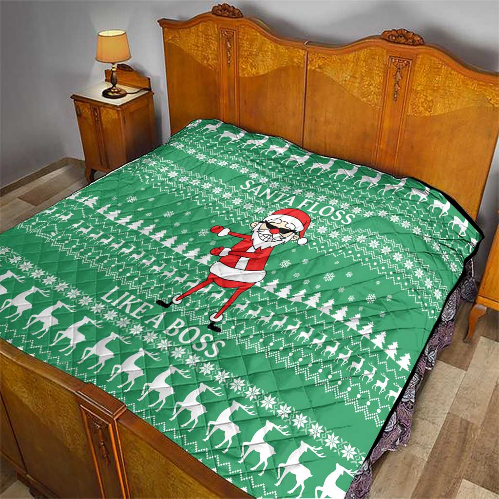 Funny Santa Claus Christmas Quilt Xmas Holiday Patterns - Wonder Print Shop