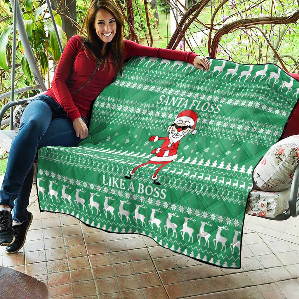 Funny Santa Claus Christmas Quilt Xmas Holiday Patterns - Wonder Print Shop