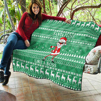 Funny Santa Claus Christmas Quilt Xmas Holiday Patterns - Wonder Print Shop