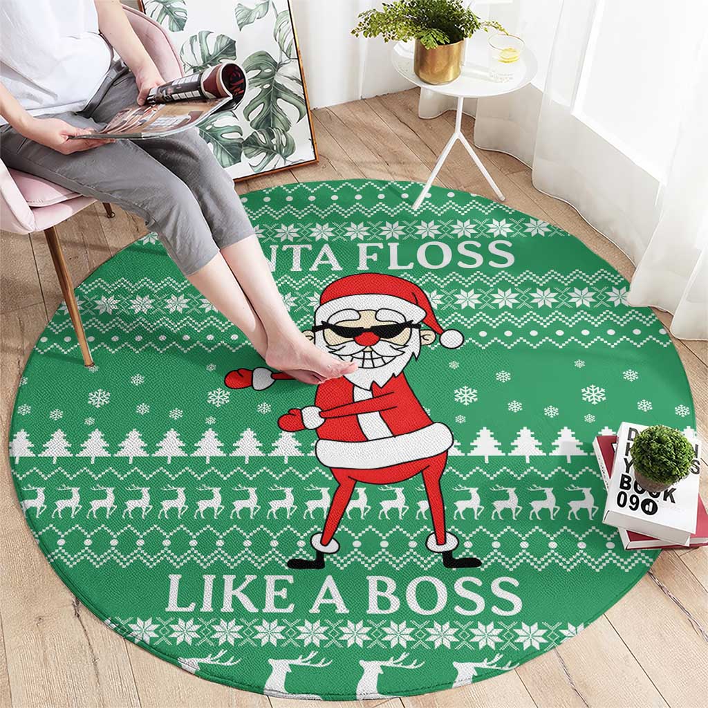 Funny Santa Claus Christmas Round Carpet Xmas Holiday Patterns - Wonder Print Shop