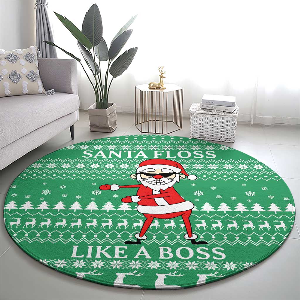Funny Santa Claus Christmas Round Carpet Xmas Holiday Patterns - Wonder Print Shop