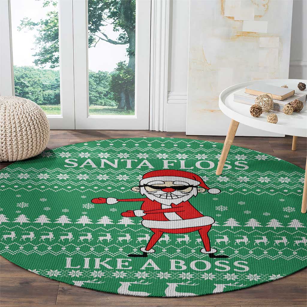 Funny Santa Claus Christmas Round Carpet Xmas Holiday Patterns - Wonder Print Shop