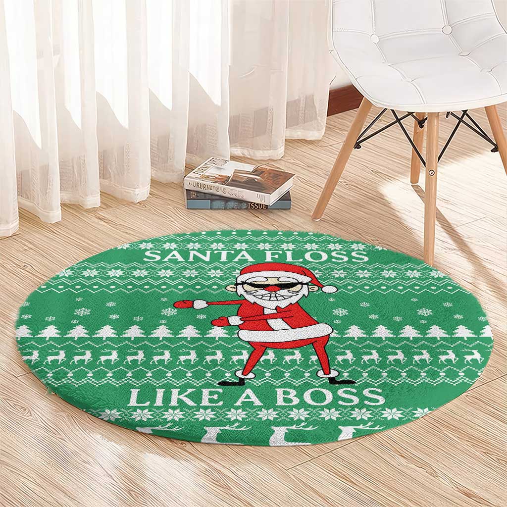 Funny Santa Claus Christmas Round Carpet Xmas Holiday Patterns - Wonder Print Shop