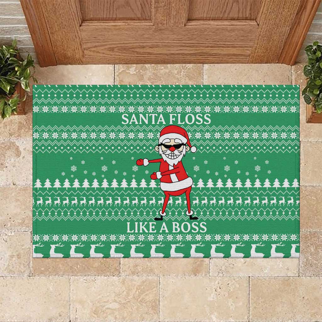 Funny Santa Claus Christmas Rubber Doormat Xmas Holiday Patterns - Wonder Print Shop