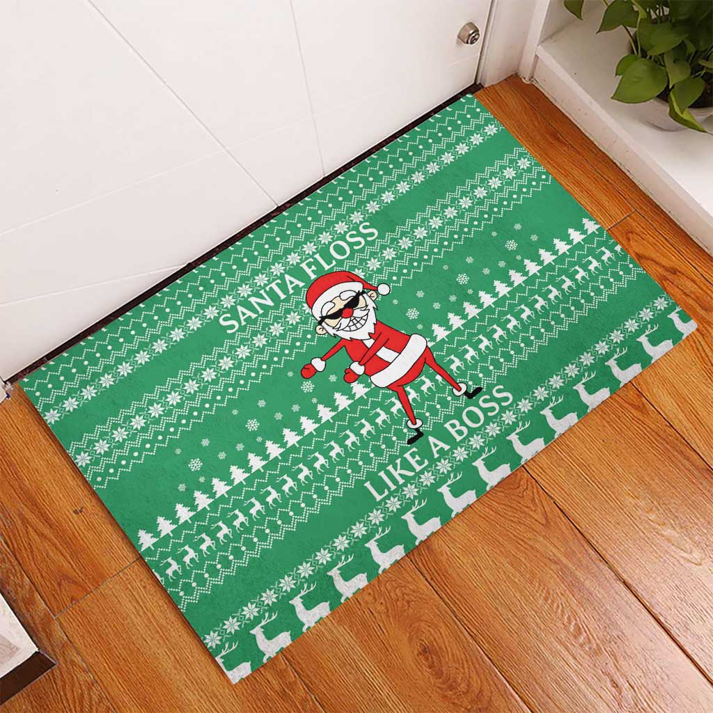 Funny Santa Claus Christmas Rubber Doormat Xmas Holiday Patterns - Wonder Print Shop