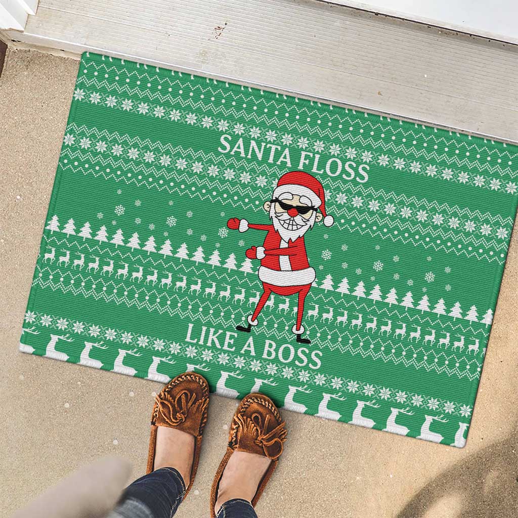 Funny Santa Claus Christmas Rubber Doormat Xmas Holiday Patterns - Wonder Print Shop