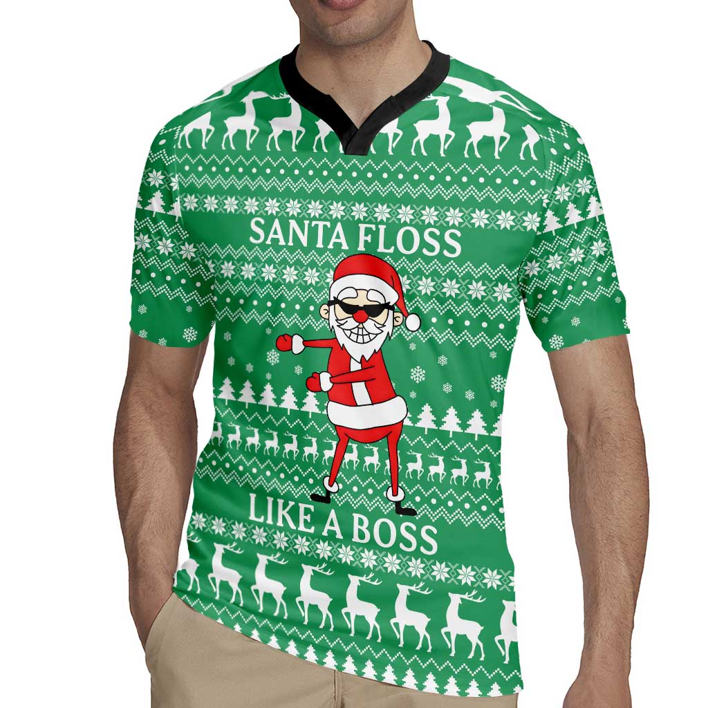 Funny Santa Claus Christmas Rugby Jersey Xmas Holiday Patterns - Wonder Print Shop