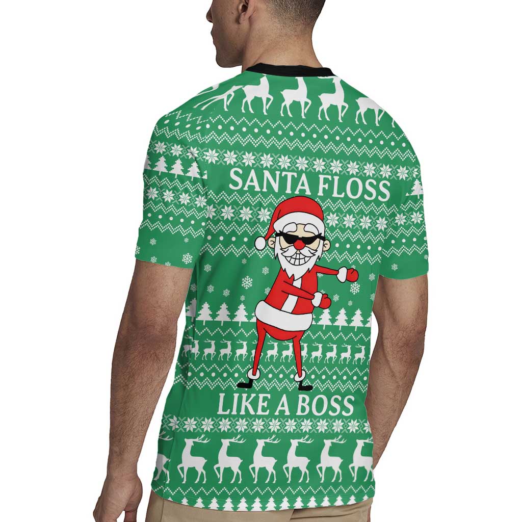 Funny Santa Claus Christmas Rugby Jersey Xmas Holiday Patterns - Wonder Print Shop