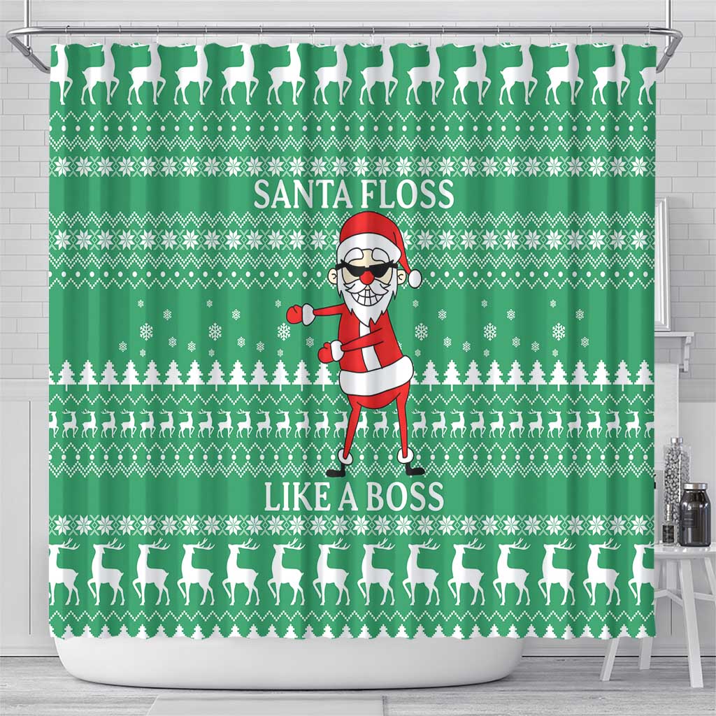 Funny Santa Claus Christmas Shower Curtain Xmas Holiday Patterns - Wonder Print Shop
