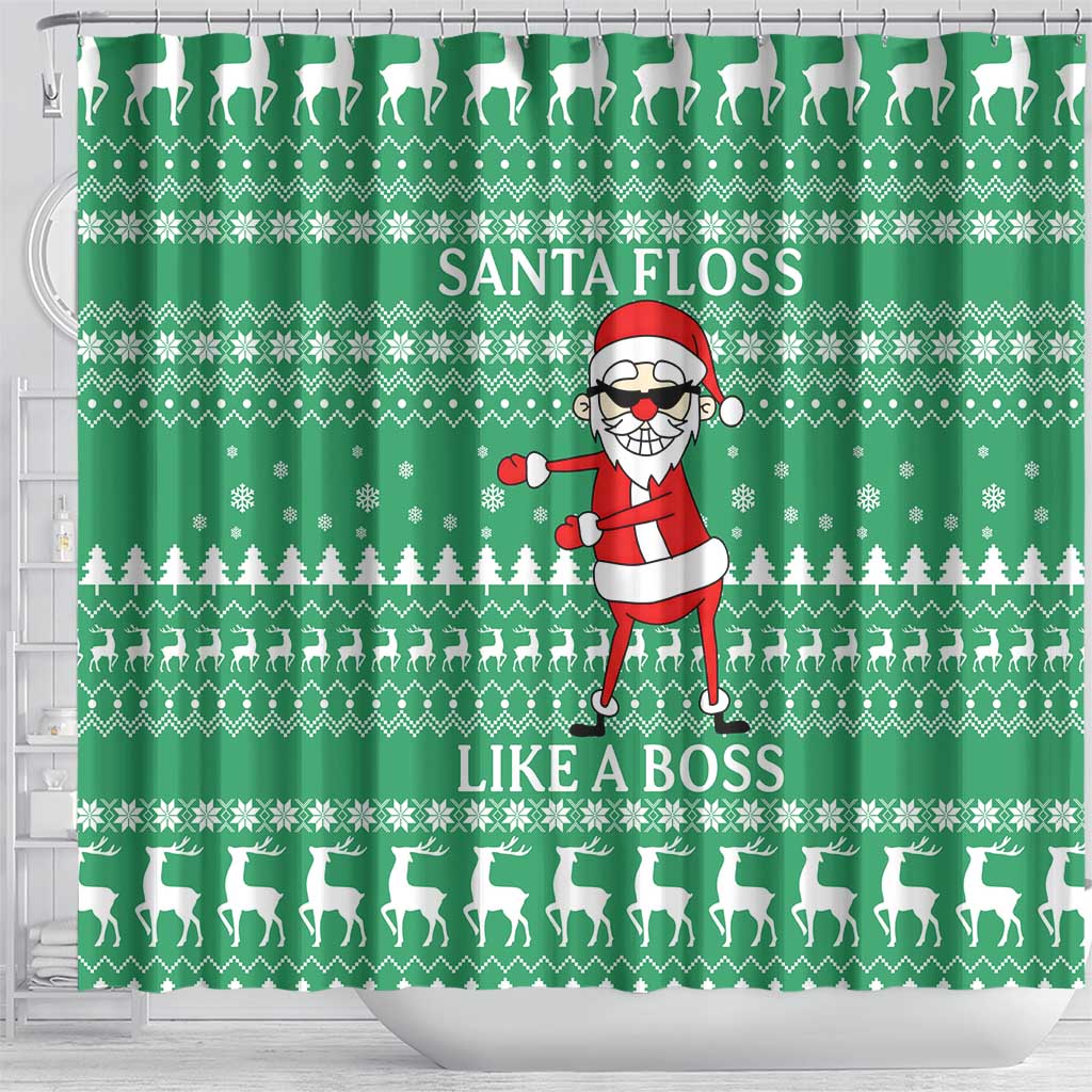 Funny Santa Claus Christmas Shower Curtain Xmas Holiday Patterns - Wonder Print Shop