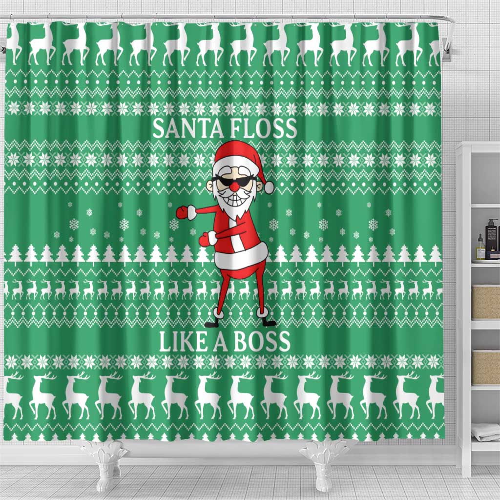 Funny Santa Claus Christmas Shower Curtain Xmas Holiday Patterns - Wonder Print Shop