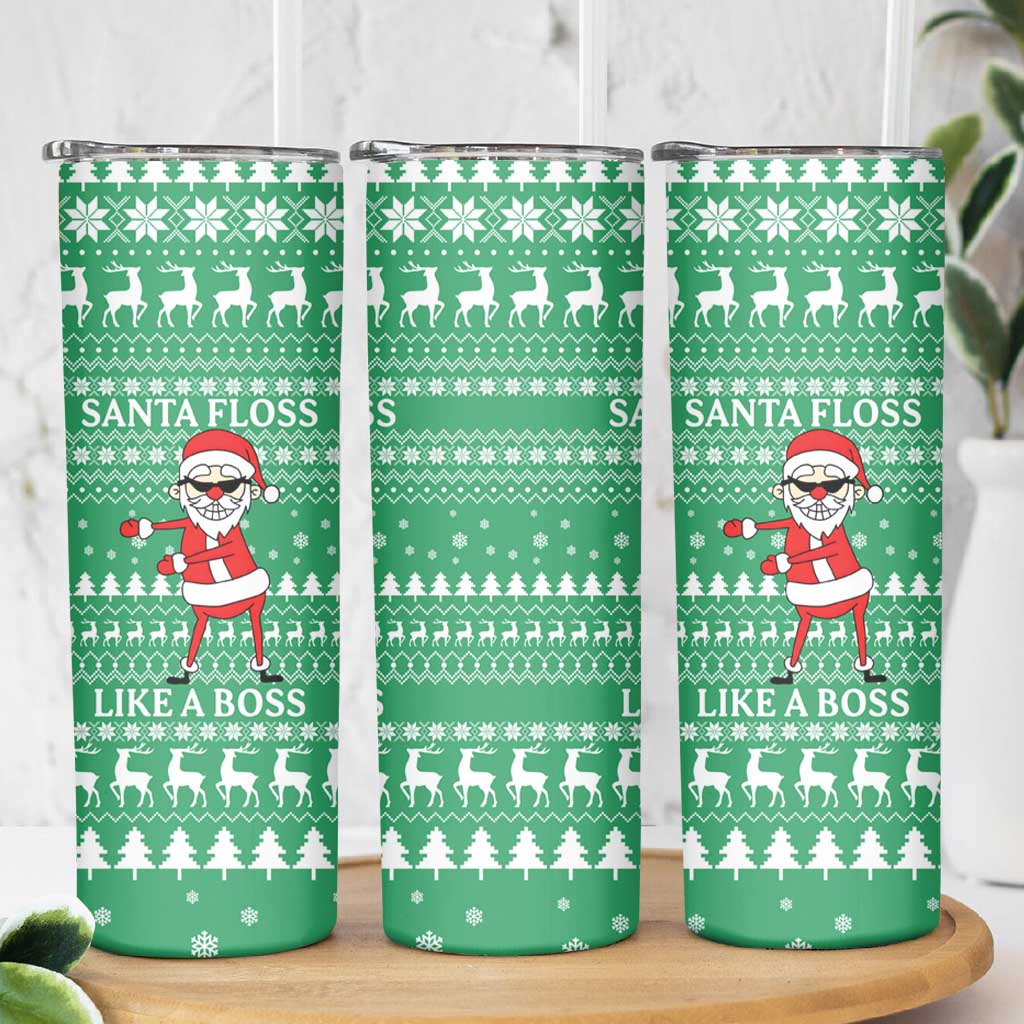 Funny Santa Claus Christmas Skinny Tumbler Xmas Holiday Patterns - Wonder Print Shop