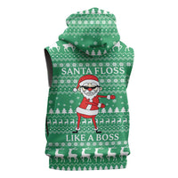 Funny Santa Claus Christmas Sleeveless Hoodie Xmas Holiday Patterns - Wonder Print Shop