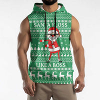 Funny Santa Claus Christmas Sleeveless Hoodie Xmas Holiday Patterns - Wonder Print Shop